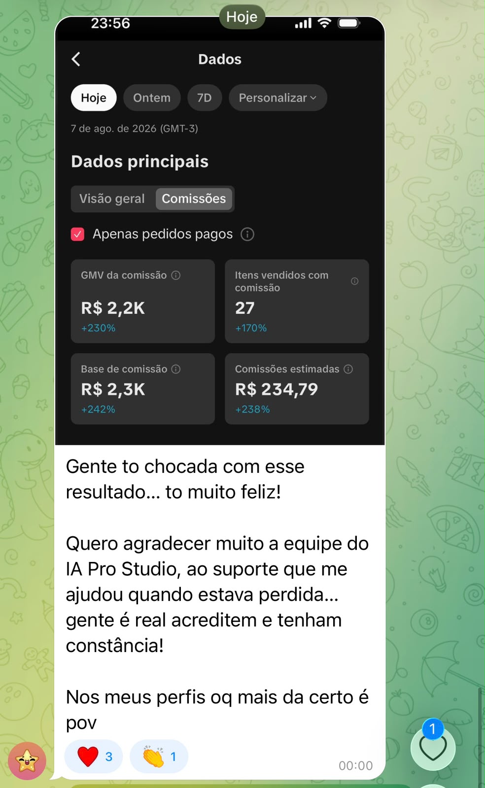 Print original do relato da comunidade